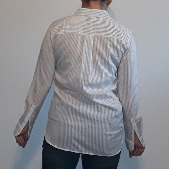 Ann Taylor Striped Button-Down Shirt - XS - Picture 2 of 5